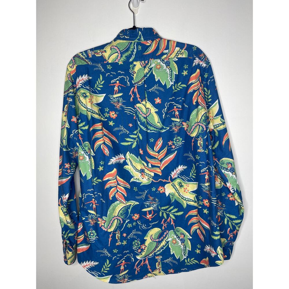 Polo Ralph Lauren Button Down Long Sleeve Hawaiian Shirt Classic Fit Size Large - Picture 4 of 6